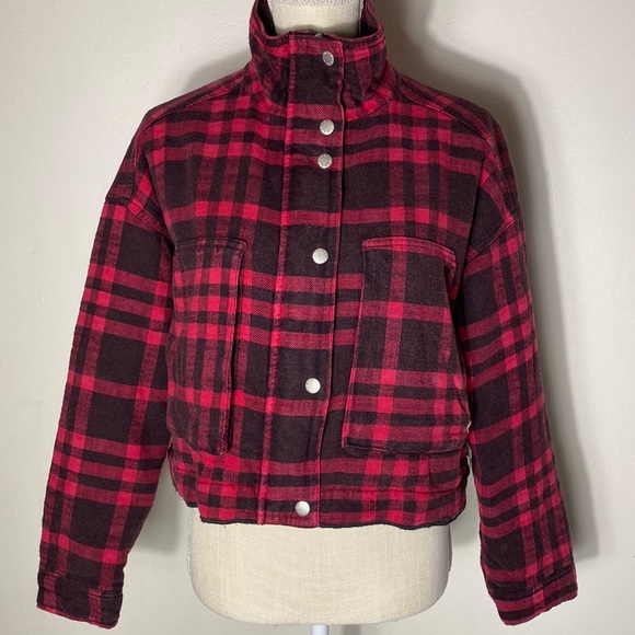 BDG Plaid Cropped Jacket - Picture 1 of 11